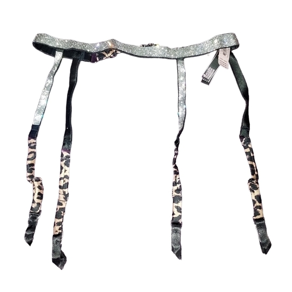 Victoria secret Shiny Garter belt new leopard garters M/L - Picture 7 of 15